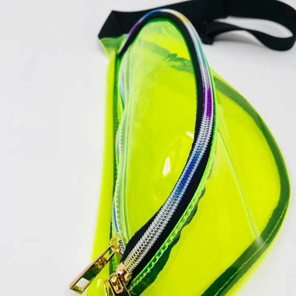 Fanny Pack Polyurethane Mini Bag w Rainbow Shine - Picture 2 of 6